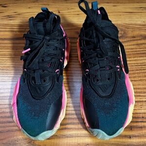Adidas Dame 8 Basketball Shoes Black‎ Pink Orange Gradient Youth Size 3.5